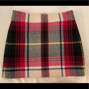 J. Crew plaid wool skirt